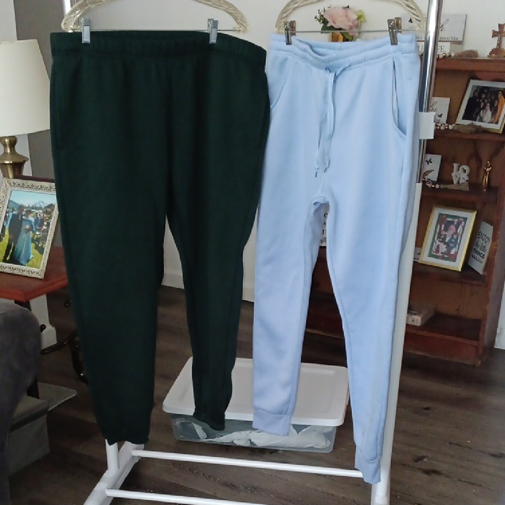 RAG Light Blue Jogger Pants and Green Joggers XL
